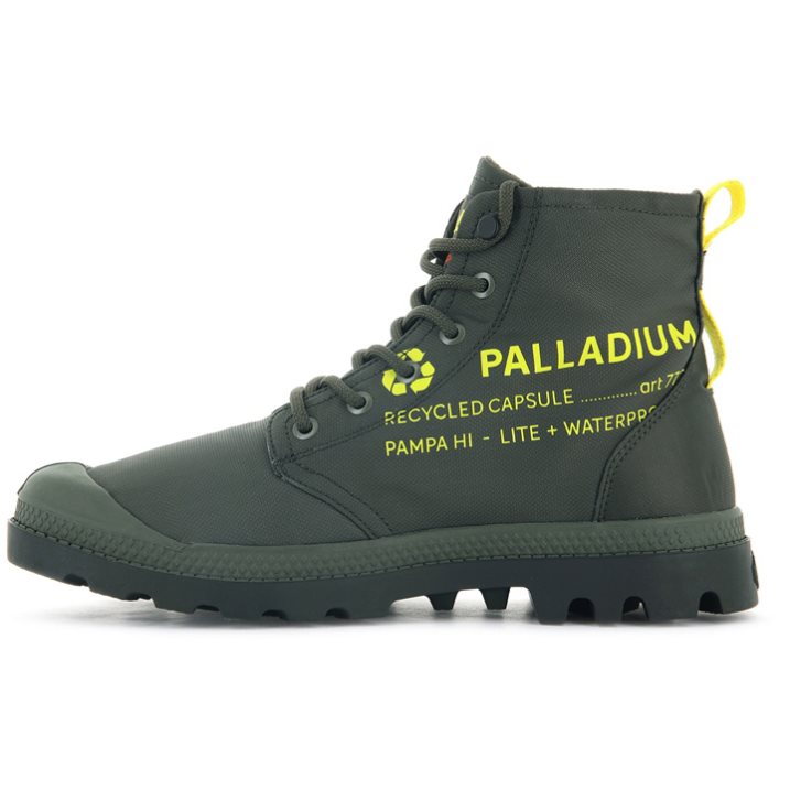 Pánské Boty Palladium Pampa Recycle Nepromokavé+ 2 Olivy Zelené | CZ SMW-38X